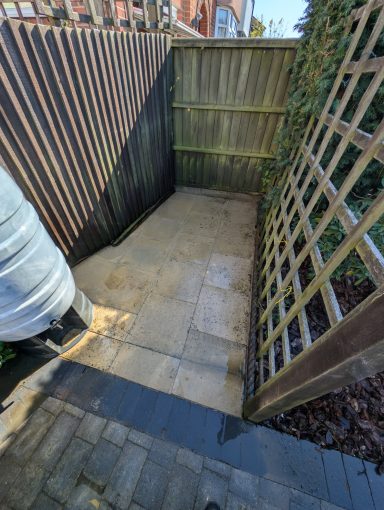 Bin store after pressure washing