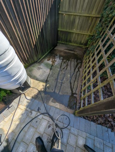 Bin store before pressure washing