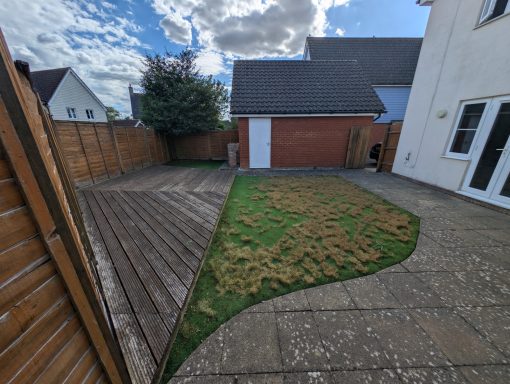 Old artificial grass before removal