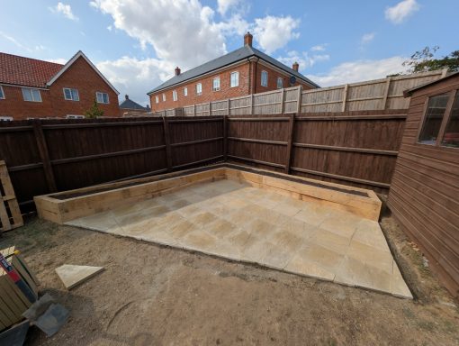 Finished patio before grouting is applied